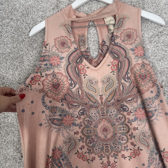 Blu Pepper Floral Paisley Tunic Tank Dress Large - Picture 2 of 9